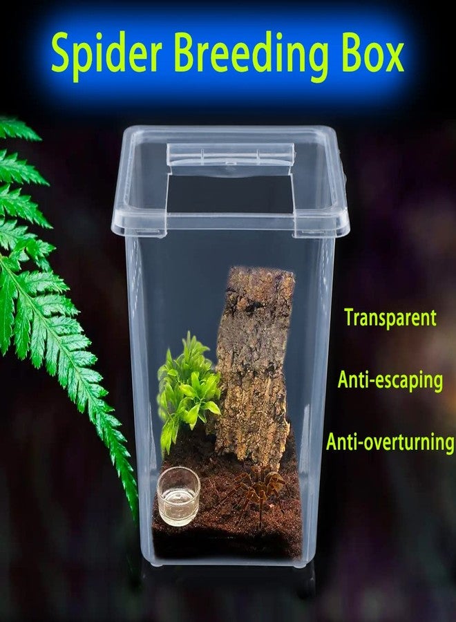 DQITJ 4 Pcs Insect Spider Terrariums Breeding Box Hatching Container Small Reptile Arboreal Spider Mantis Scorpion Centipede Acrylic Breeding Box - Image 2